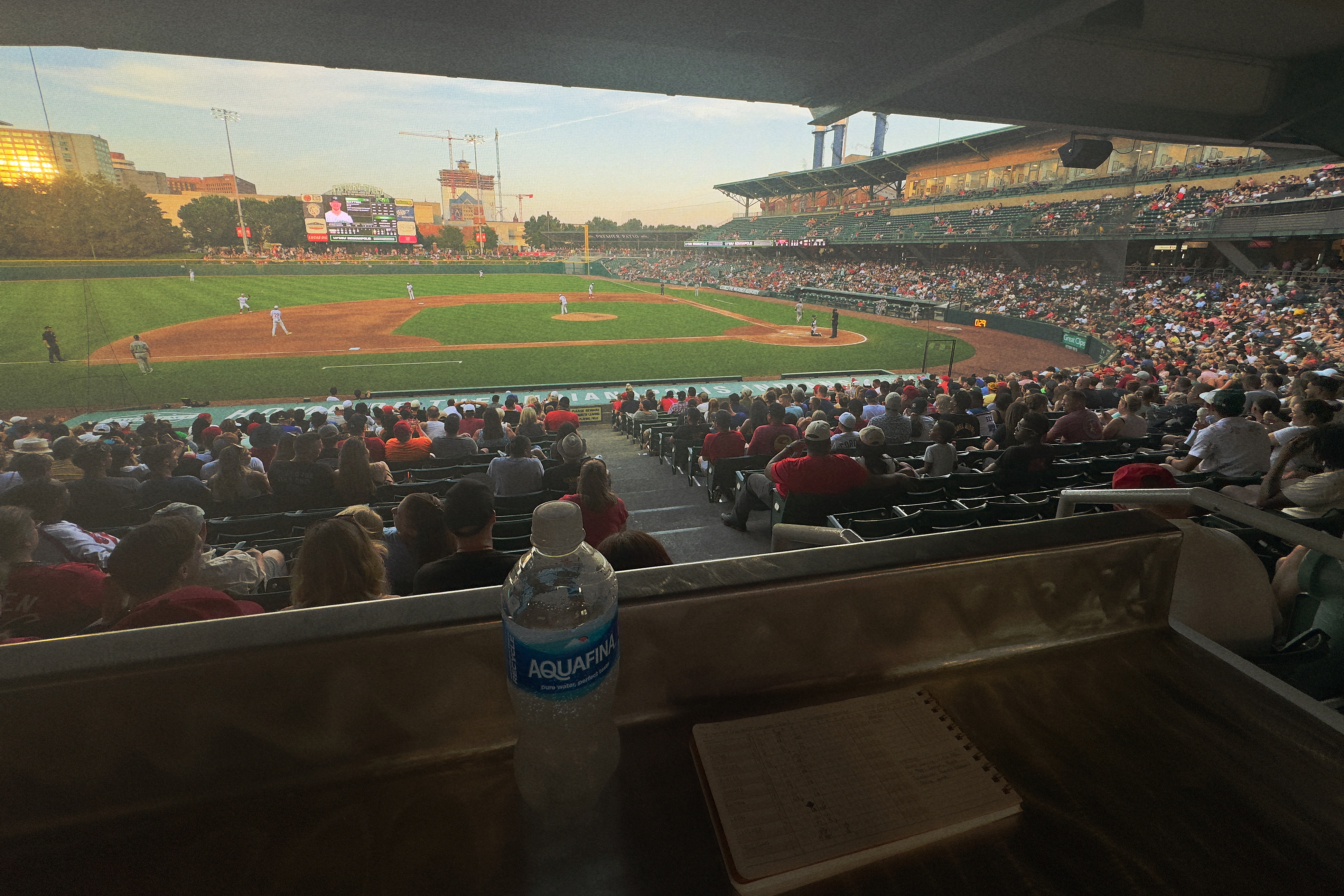 Standing area on the third base line during the 6th inning.